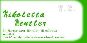 nikoletta mentler business card